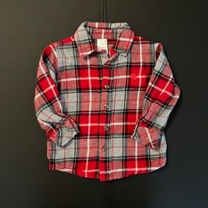Carhart Toddler Boys Flannel Red & Gray Size 12 months